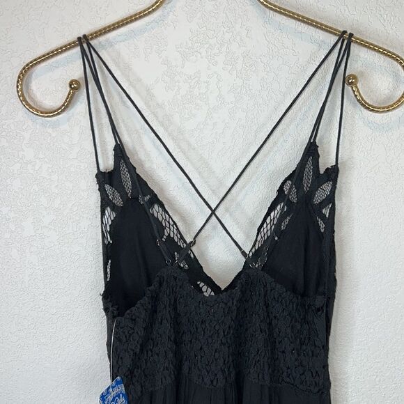NWT- Free People One Adella Maxi Slip Dress Black Small - Picture 7 of 16